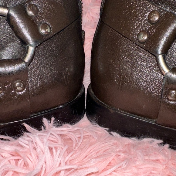 FRYE: Phillip Harness Womens Brown Leather Ankle Boots - Picture 7 of 13